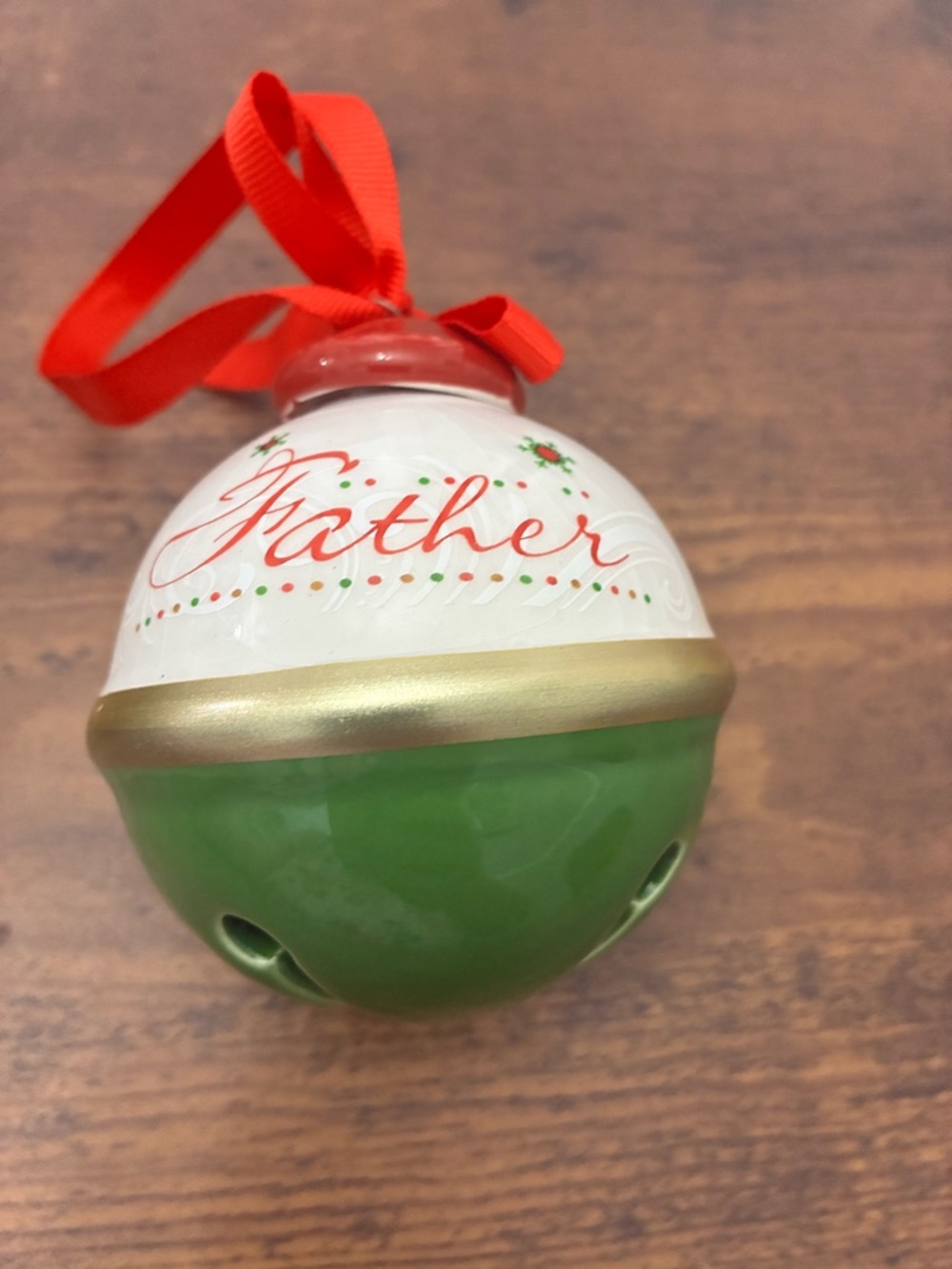 Mother & Father Ceramic Christmas Bell Ornaments - Picture 6 of 8